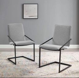 Upholstered Linen Arm Side Chair Set Of 2 