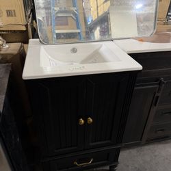 Black 18” Vanity Ceramic Countertop