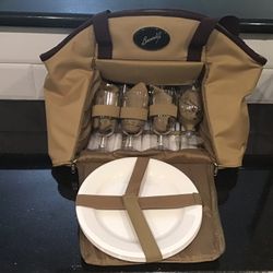 Brand New Bacardi Picnic Basket With Cooler