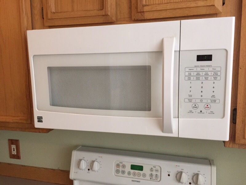 PRICE REDUCED!! Kenmore 2.1 cu ft over the range microwave white