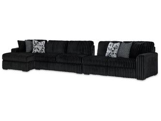 Midnight-Madness Onyx 3-Piece Sectional with Left Chaise
