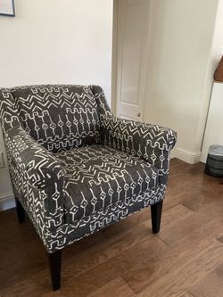 Macy’s Kona Patterned Fabric Arm Chair Dark Grey