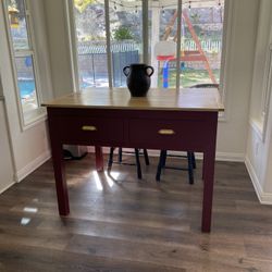 Solid Wood Kitchen Island Prep Table 