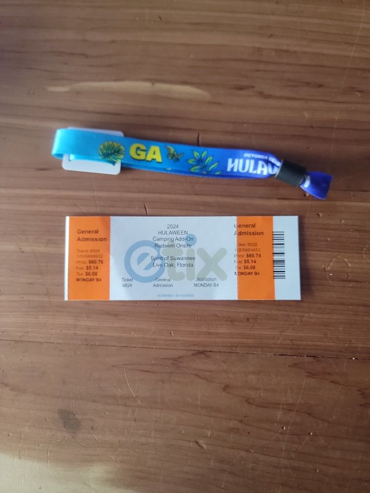Hulaween GA ticket And Early Arrival