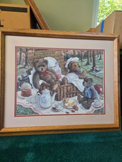 "Bears Picnic" framed art