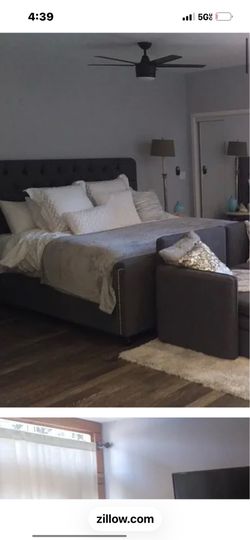Queen size tufted bed frame and mattress