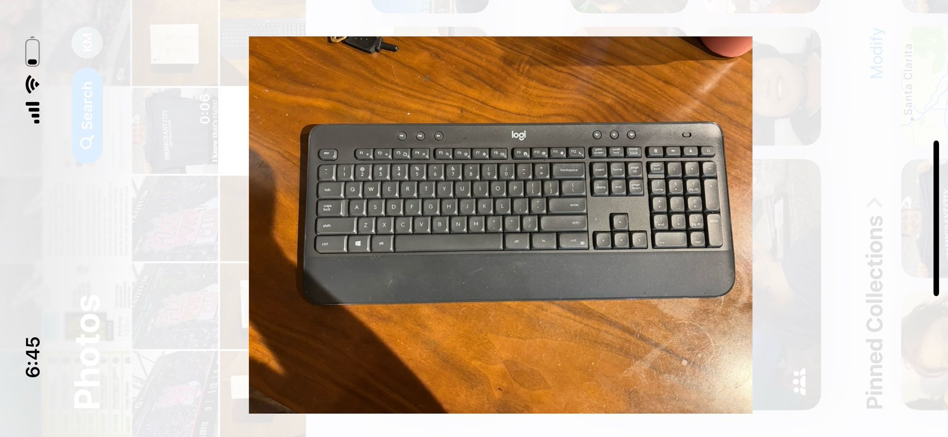 logi keyboard with usb adapter