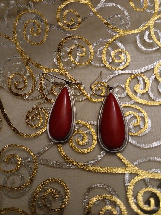 Silver Earrings Corol And Silver 925