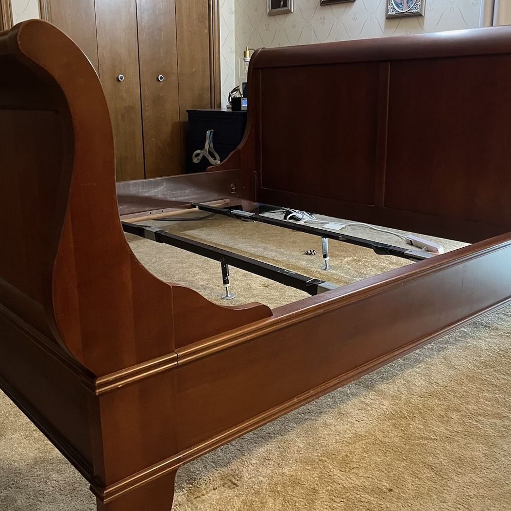 Solid Cherry sleigh Bed It’s From Thomasvillie