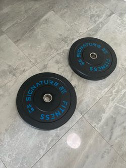 Cash only no Zelle pair of new 45lb Olympic weights plates total 90lb bumper plates new never used check my page for other gym items have 4 pairs avai