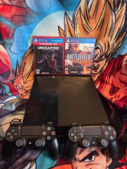 Sony Playstation 4 500GB Console with 2 Games and Controllers