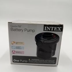 Intex Quick-Fill Battery Pump – Portable Air Pump w/ 3 Nozzles – Indoor/Outdoor