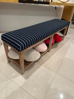 Blue Striped Bench