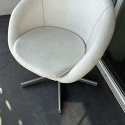 Mid-Century Vintage-Inspired White Vinyl Swivel Martini Chair