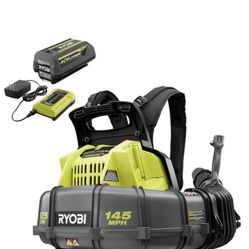 RYOBI 40V Whisper Series 145 MPH 625 CFM Cordless Battery Backpack Leaf Blower with 5.0 Ah Battery and Charger