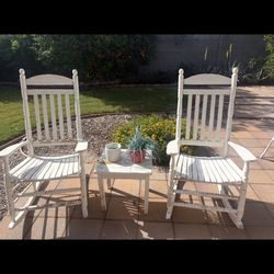 Real Wood Rocking Chairs And Table