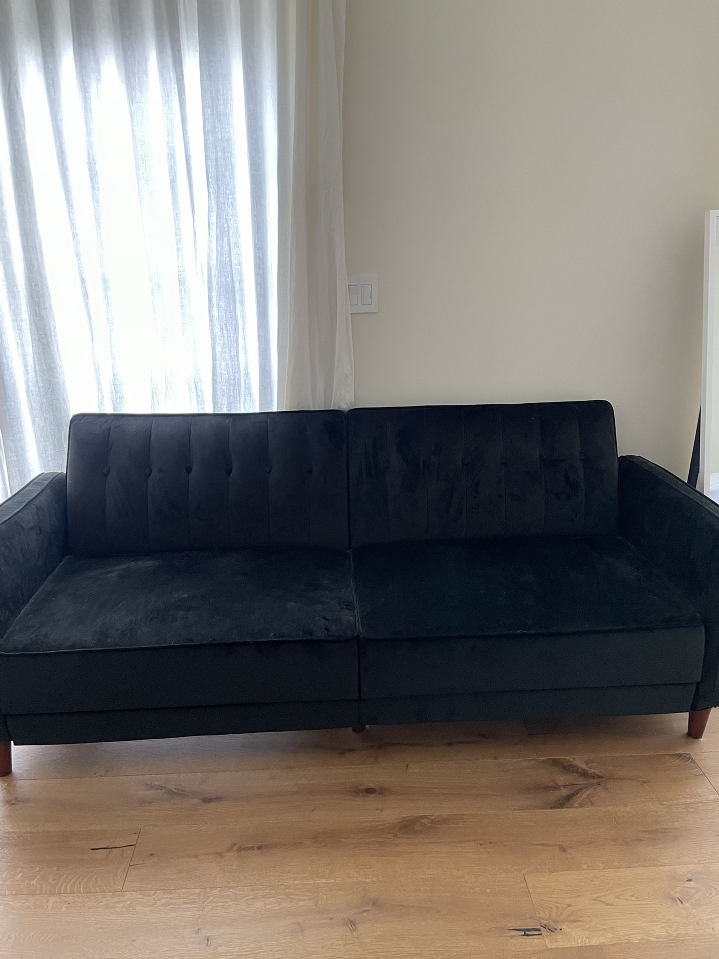 Velvet Convertible Sofa / Couch – Gently Used, Great Condition!