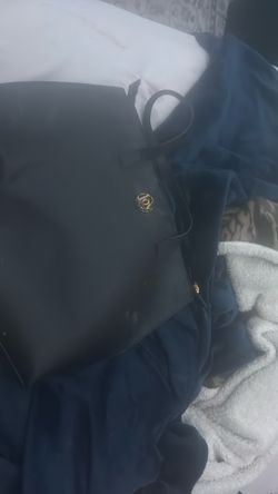 Joy mangano leather black bag