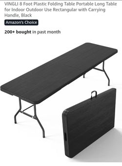 8ft. black foldable table