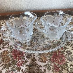 Sugar and cream set depression glass