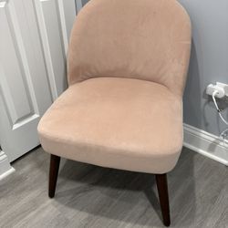 Pink Velour Material Chair