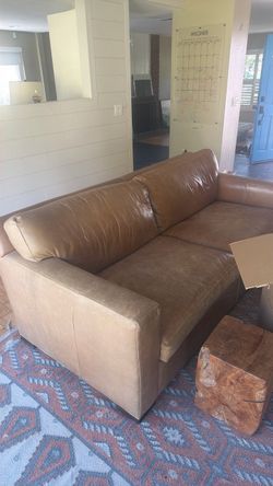 Crate and Barrel Leather Sofa