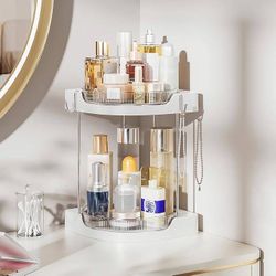 Delamu Bathroom Counter Organizer, Rotating Makeup Organizer Countertop, Easy to Install, Ideal for Bathroom Storage, Vanity, Perfume, Large Skincare 