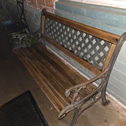 Wrought Iron&Wood Garden Bench 