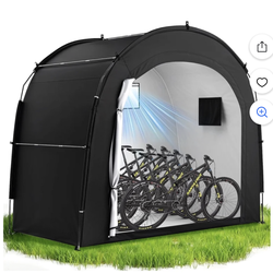 Bike Storage Tent Shed for 5 Bikes, Outdoor Portable 210D Oxford Thick PU4000 Waterproof Bike Cover with Ventilated Window, Bike Tent Fit for Bicycle,
