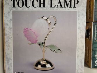Floral Touch Lamp with Glass Shade