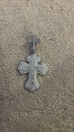 iced out cross pendant
