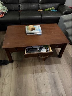 Coffee table brown solid wood