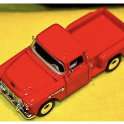 RED 1955 CHEVY STEP SIDE PICK-UP DIE CAST COLLECTIBLE TOY TRUCK