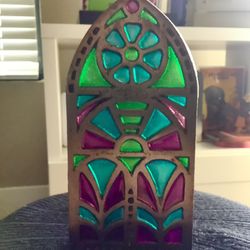 Stain Glass Candle Holder