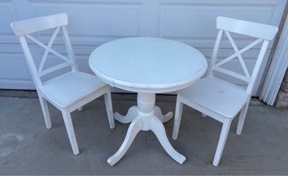 GUC Solid Wood Table with 2 Chairs (30” Table Top) - $75 for Set