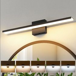 5882: New Black Vanity Lights for Bathroom 5CCT Dimmable Bathroom Vanity Light Fixtures LED Vanity Light Bar 24'' Inch 24W ETL Certificated