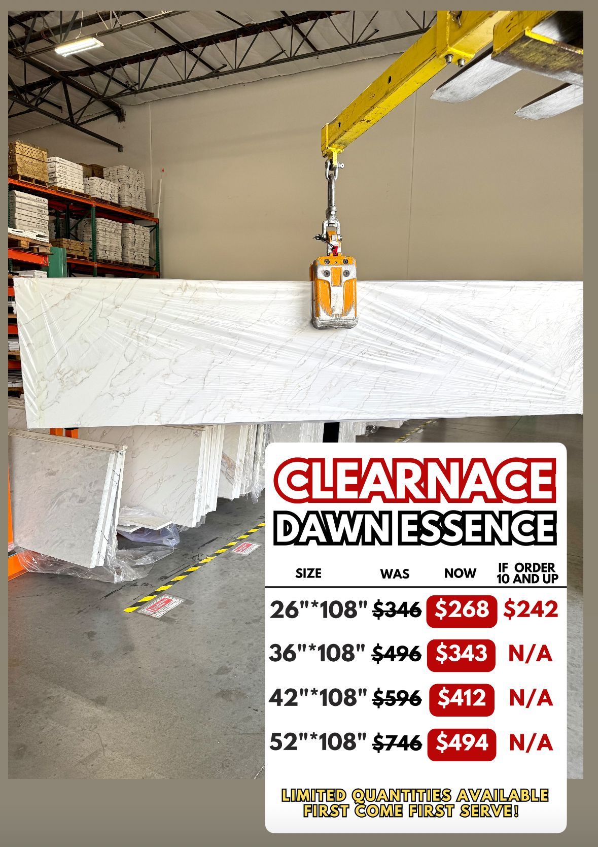 🔥 CLEARANCE Kitchen Island countertops— Dawn Essence Quartz | Up to 34% OFF 🔥
