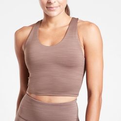 Athleta Ultimate space dye crop smoked almond brown size M