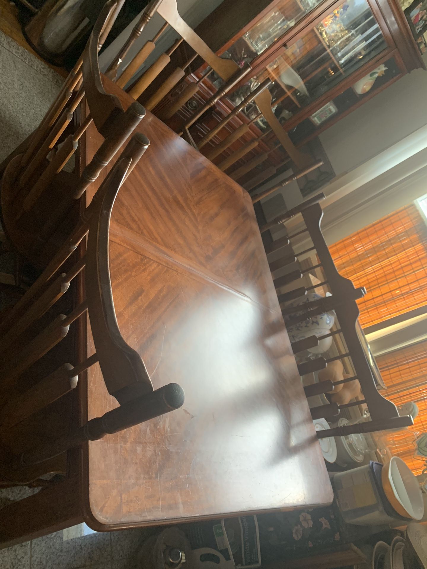 Wood Table And 7 Chairs Sturdy 