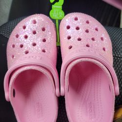 10c  Pink Glitter Crocs