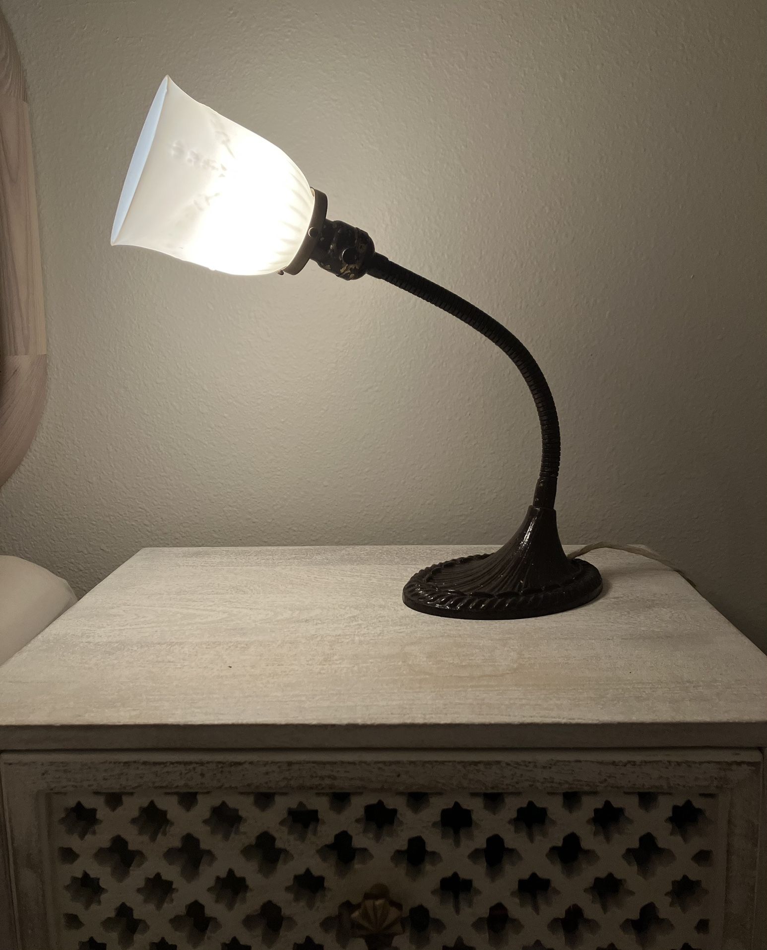 Antique Milk Glass Lamp