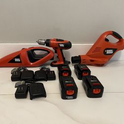Bundle of Black Decker 18-Volt Power Tools w/ Chargers &  Batteries 
