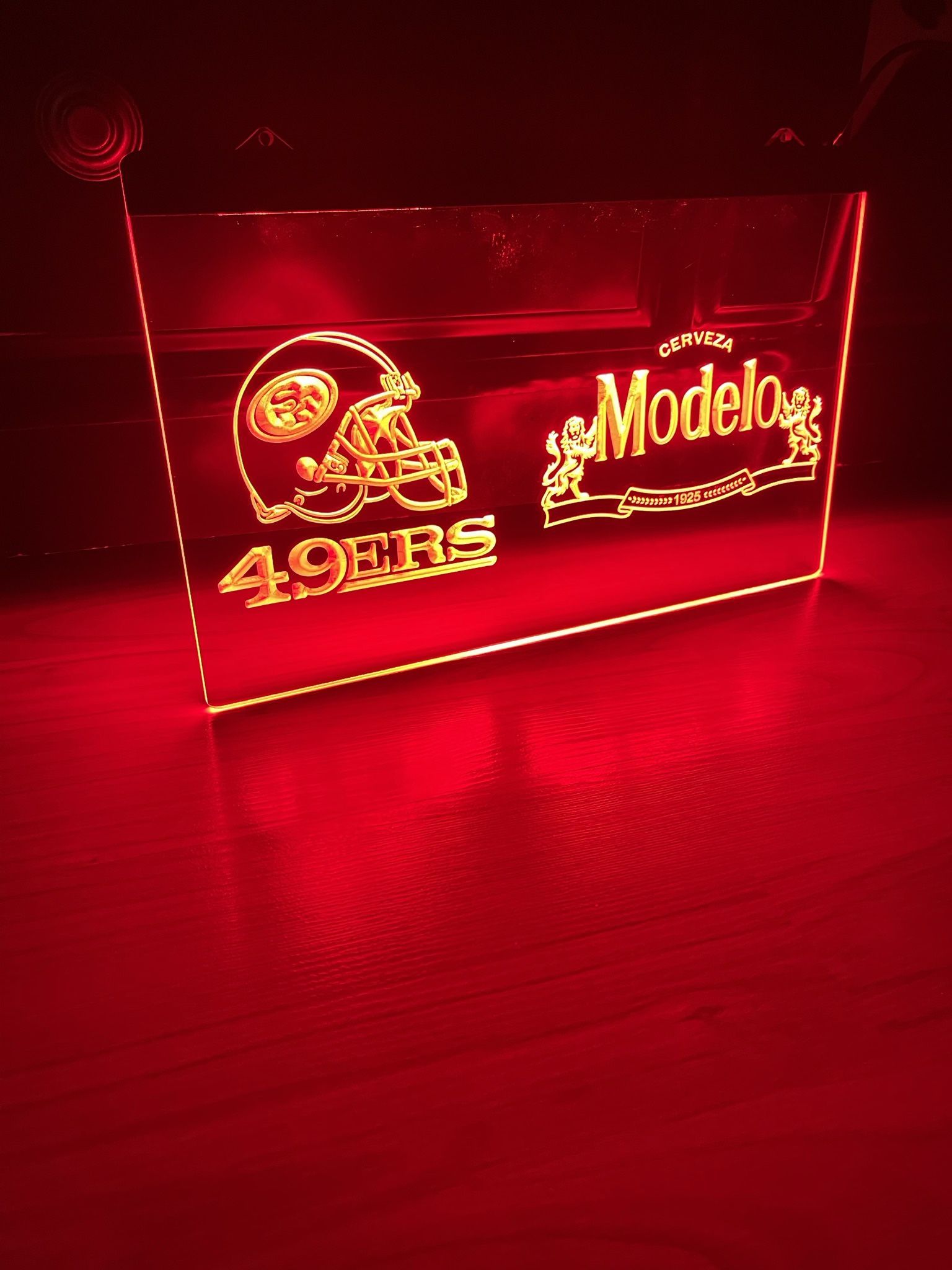 MODELO 49ERS LED NEON RED LIGHT SIGN 8x12