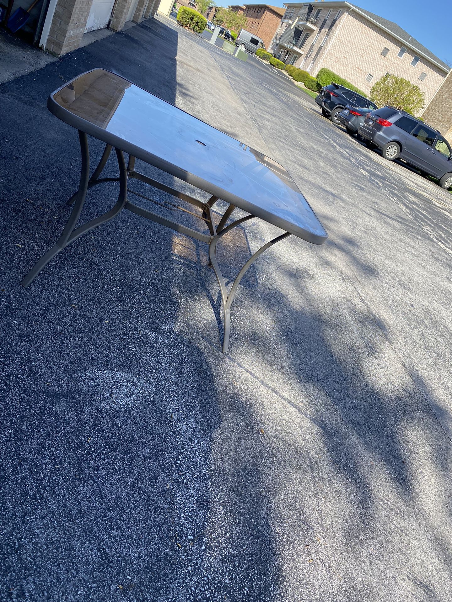 🆕 Patio Glass Top Table