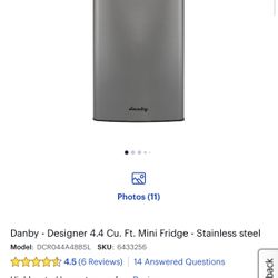 Danby Stainless Mini Fridge 