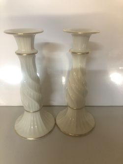 Lenox candle holders and vases Total of 7 pieces