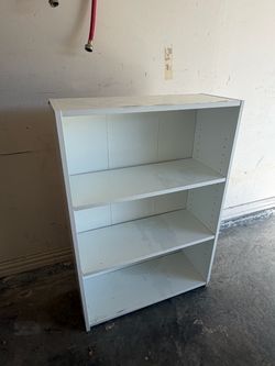 White Bookcase with Adjustable Shelves