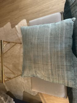 3 Decorative Bed or Couch Checkered Cut Velvet Decorative Pillow with Feather Insert