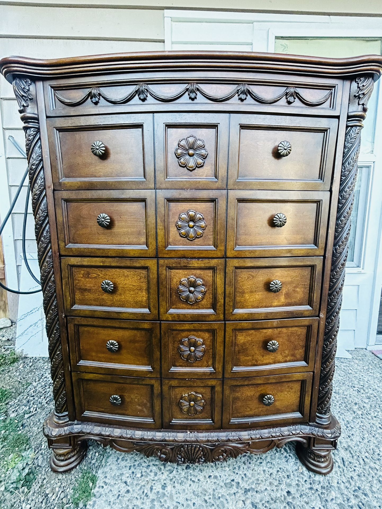 Solid wood carved cabinet