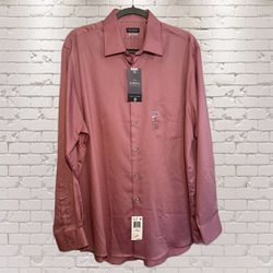 Van Heusen Men’s Dress Shirt NWT Button Up Stretch Sz 17/34/35 XL Reg Fit Blush